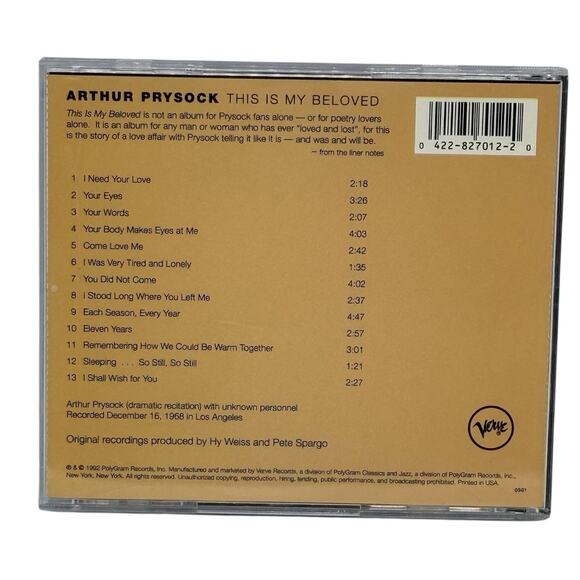 Arthur Prysock - This Is My Beloved CD 1992 PolyGram Records Verve Jazz Vocals - Picture 2 of 14